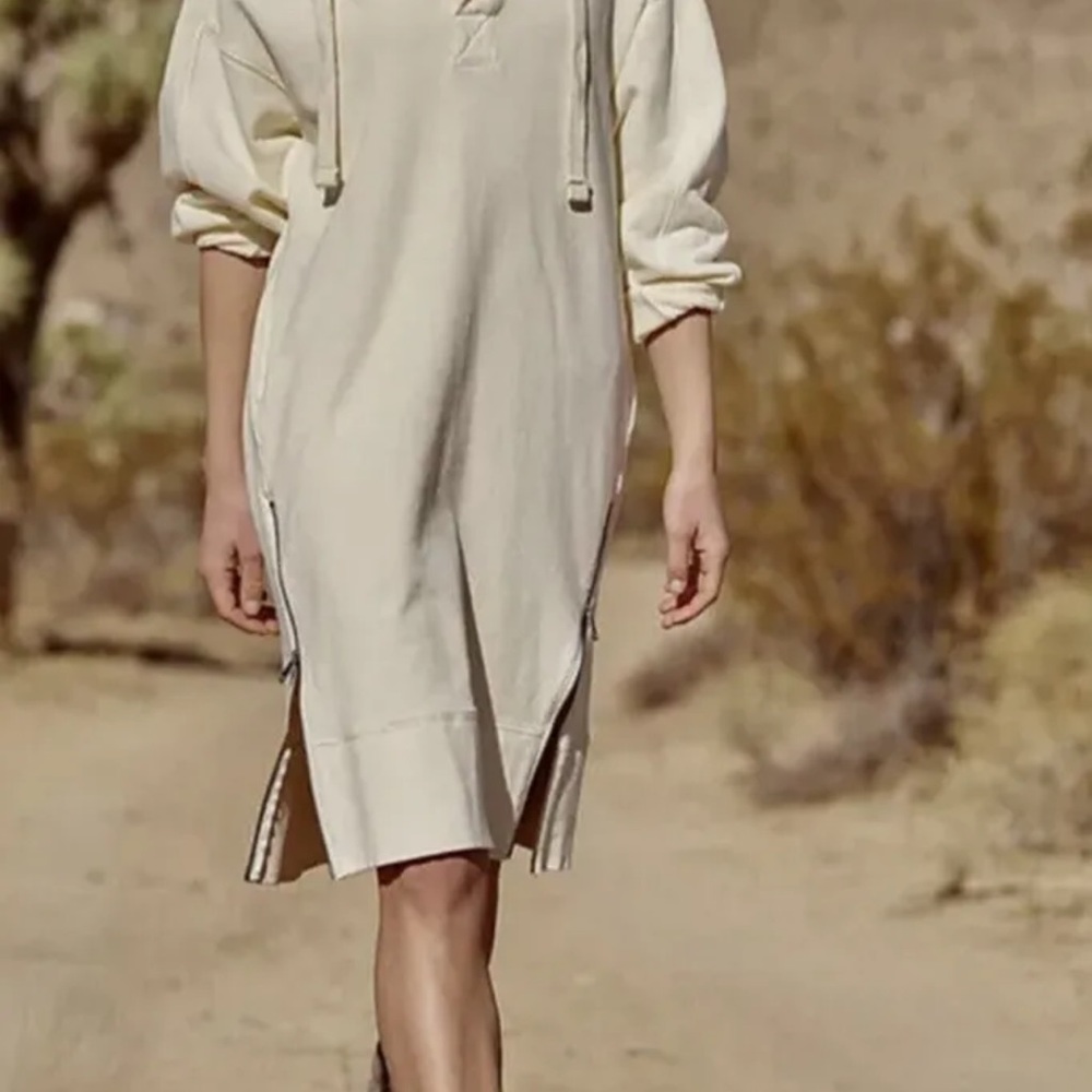 Free People Movement Spur Of The Moment Sweatshirt Hoodie Zip Ivory White - Picture 3 of 6